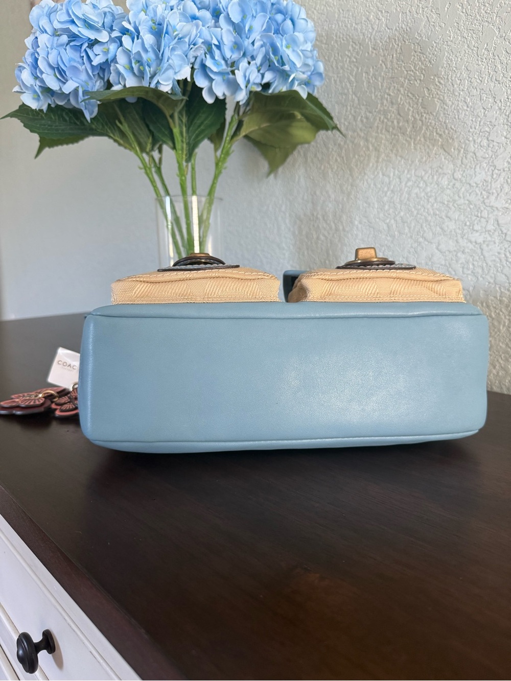 Coach Legacy 65th Anniversary Beige and Blue Shoulder Bag with Turn Lock Pockets - Picture 6 of 8